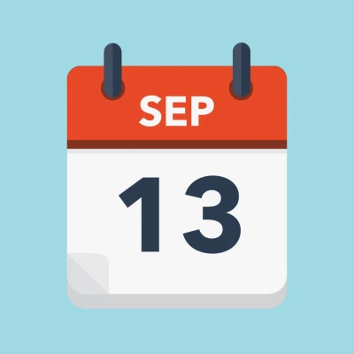 Calendar icon showing 13th September