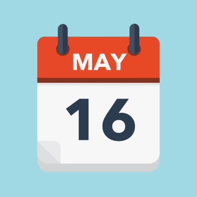 Calendar icon showing 16th May