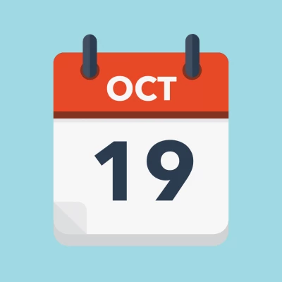 Calendar icon showing 19th October