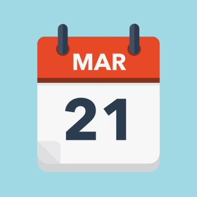 Calendar icon showing 21st March