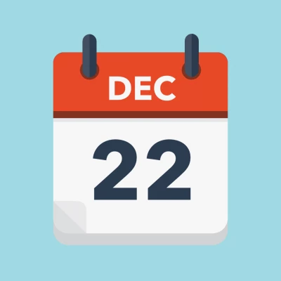 Calendar icon showing 22nd December