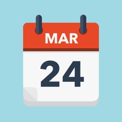 Calendar icon showing 24th March